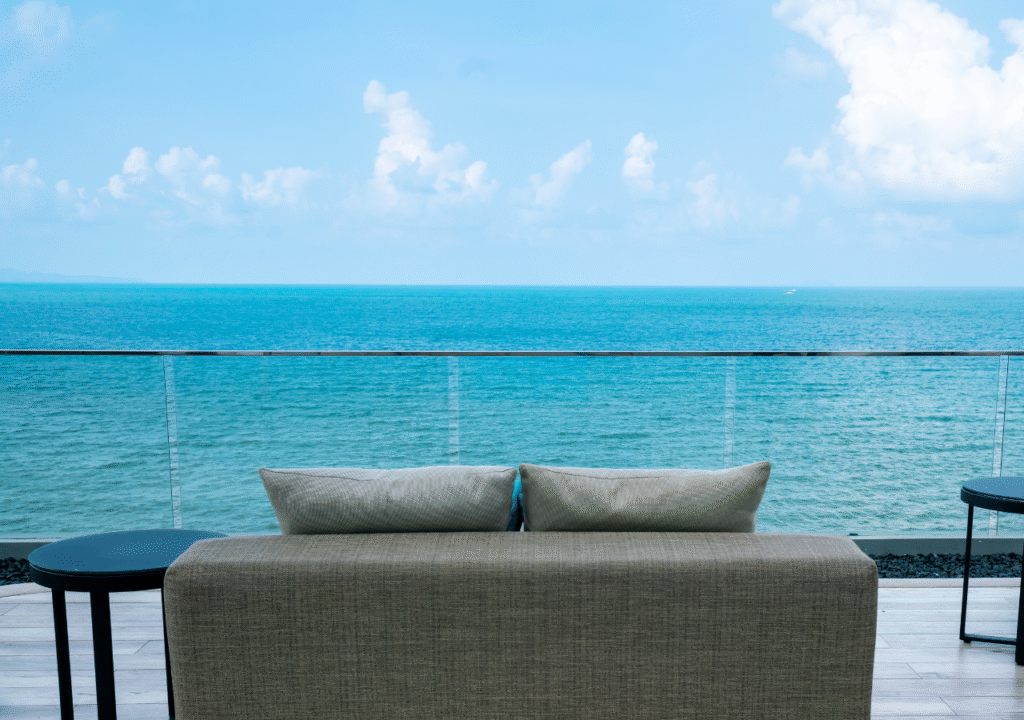 Luxury balcony with ocean view in 2025